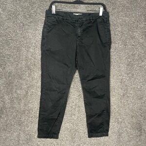 Nili Lotan Women's Black Casual Pants Size 6 Straight Leg Cropped Chino